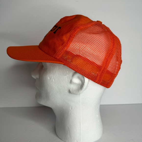Reynolds Vintage Florescent Orange‎ Baseball Trucker Hat “TopCat 90” Adjustable - Picture 3 of 8